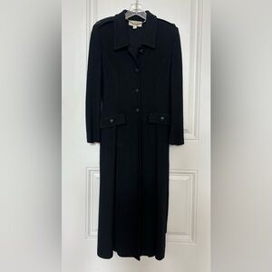 St. John Collection By Marie Gray Elegant Black Long Coat Dress